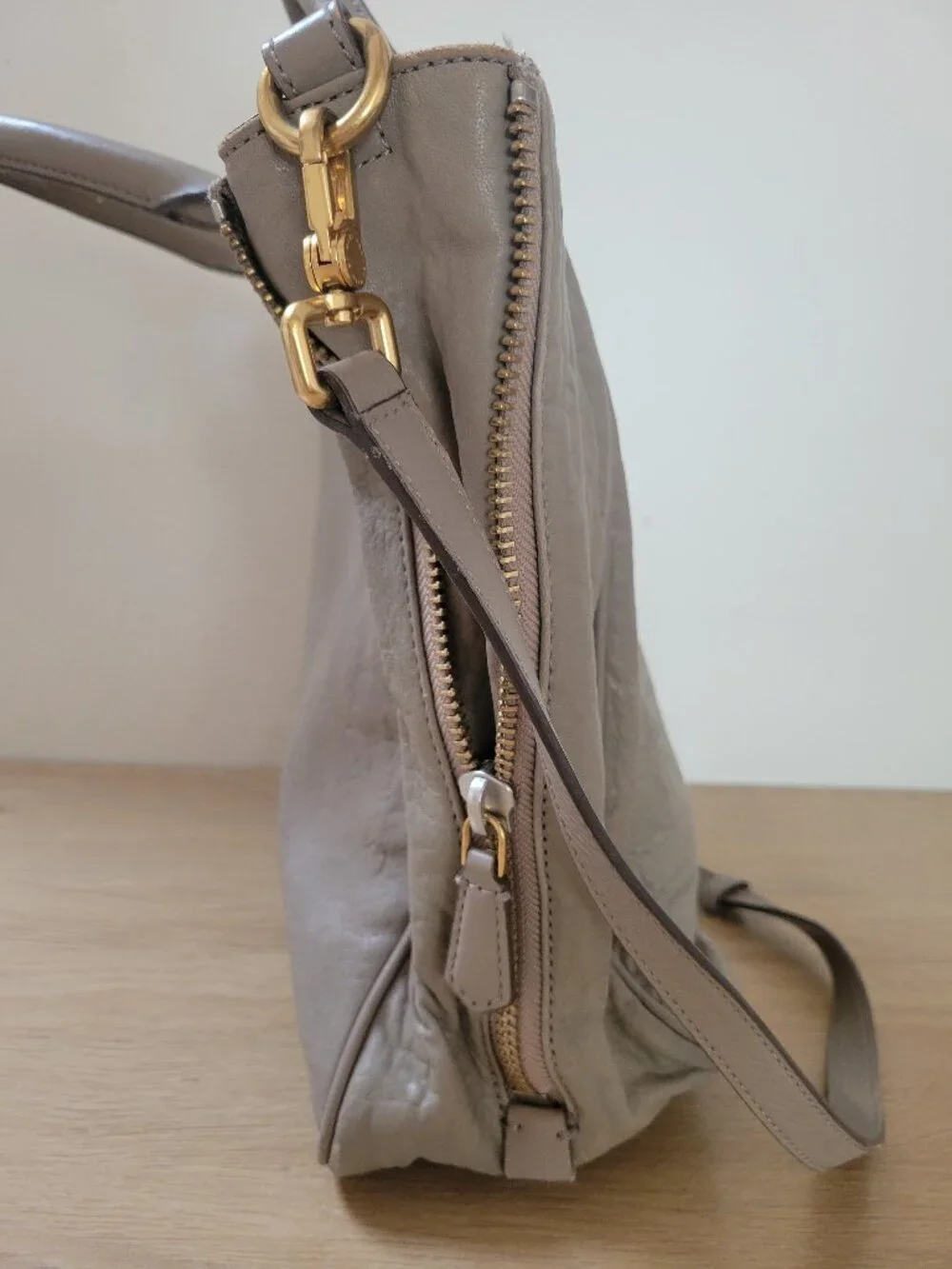 Marc by Marc Jacobs Gray Leather Tote Bag Crossbody Shoulder Handbag